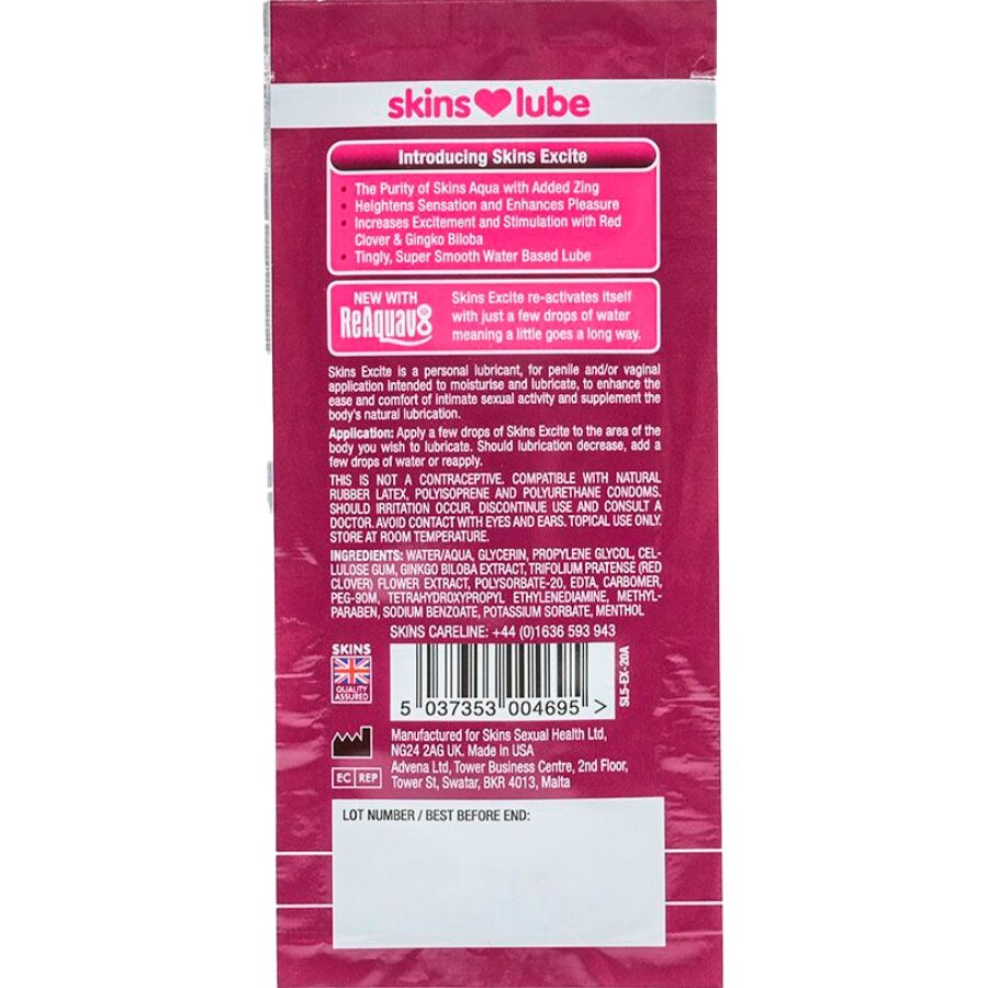 LUBRIFICANTE STIMOLANTE A BASE D'ACQUA, FORMULA CON L-ARGININA E ESTRATTI NATURALI, 5 ML