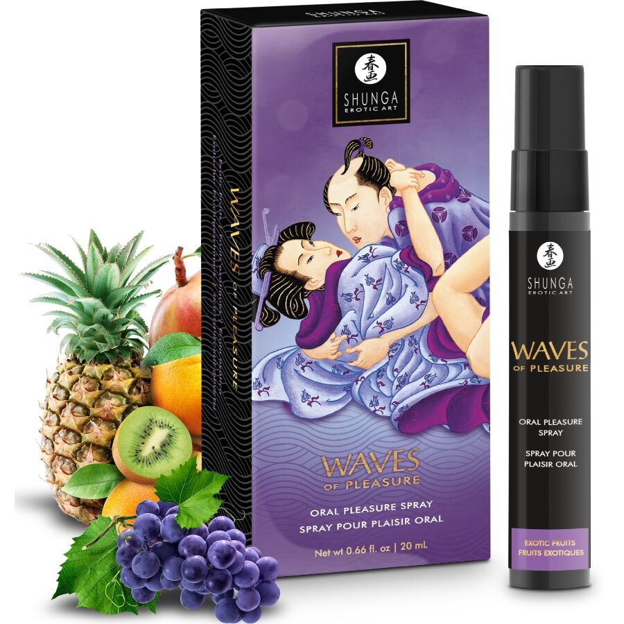 SHUNGA - SPRAY PER SESSO ORALE WAVES OF PLEASURE AROMA FRUTTI ESOTICI 20 ML