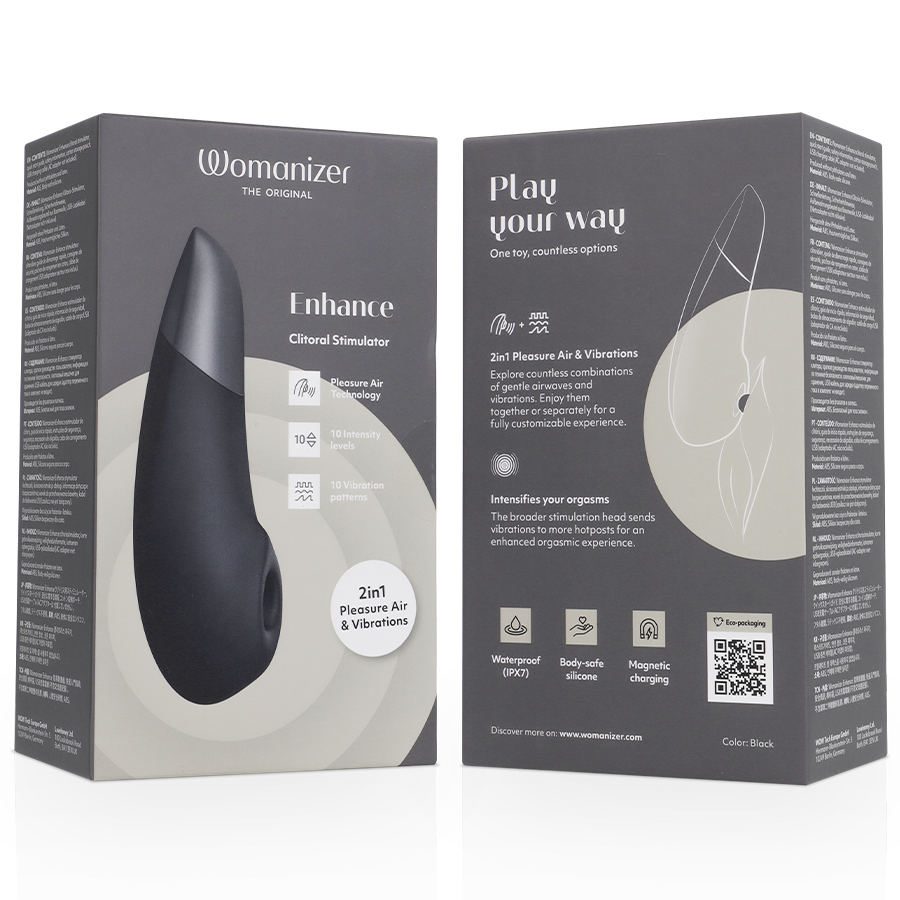 STIMOLATORE CLITORIDEO 2 IN 1 CON PLEASURE AIR, VIBRAZIONI POTENTI, IMPERMEABILE IPX7
