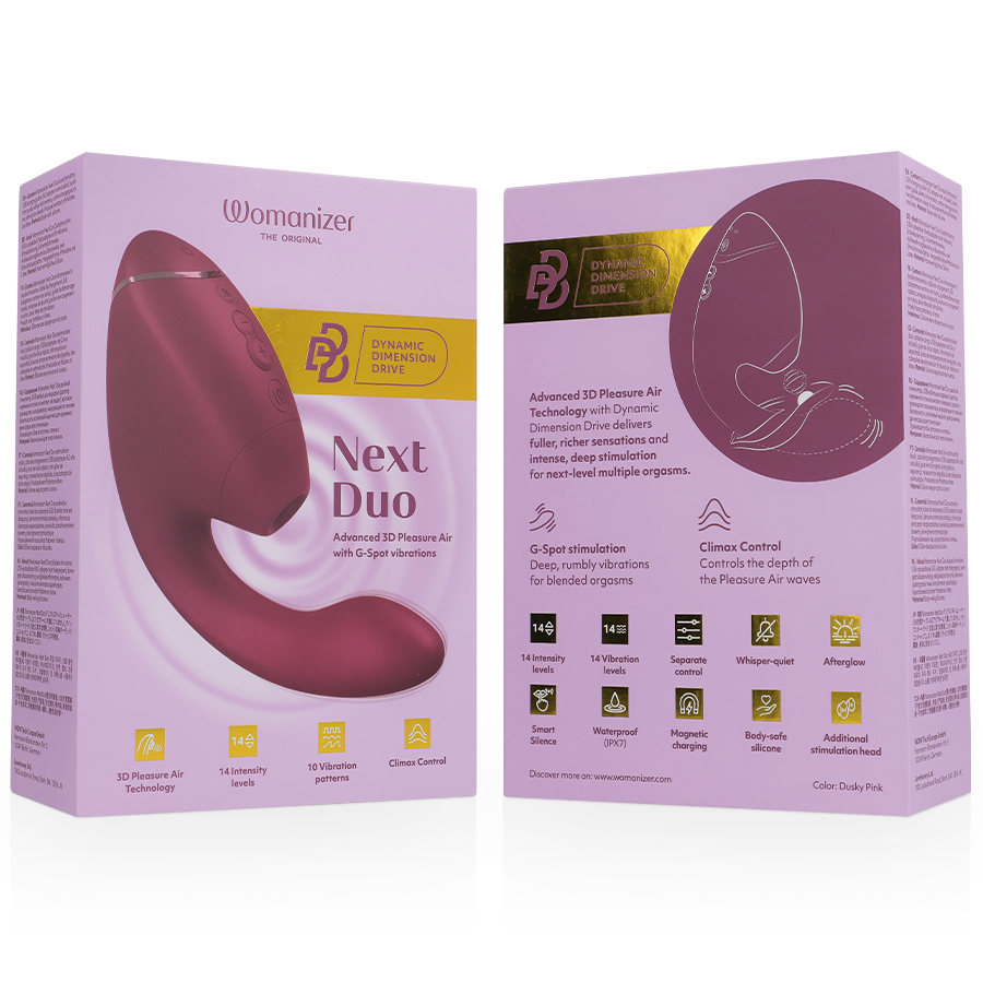 STIMOLATORE, DOPPIA STIMOLAZIONE 3D PLEASURE AIR, 14 LIVELLI INTENSITÀ, IMPERMEABILE IPX7