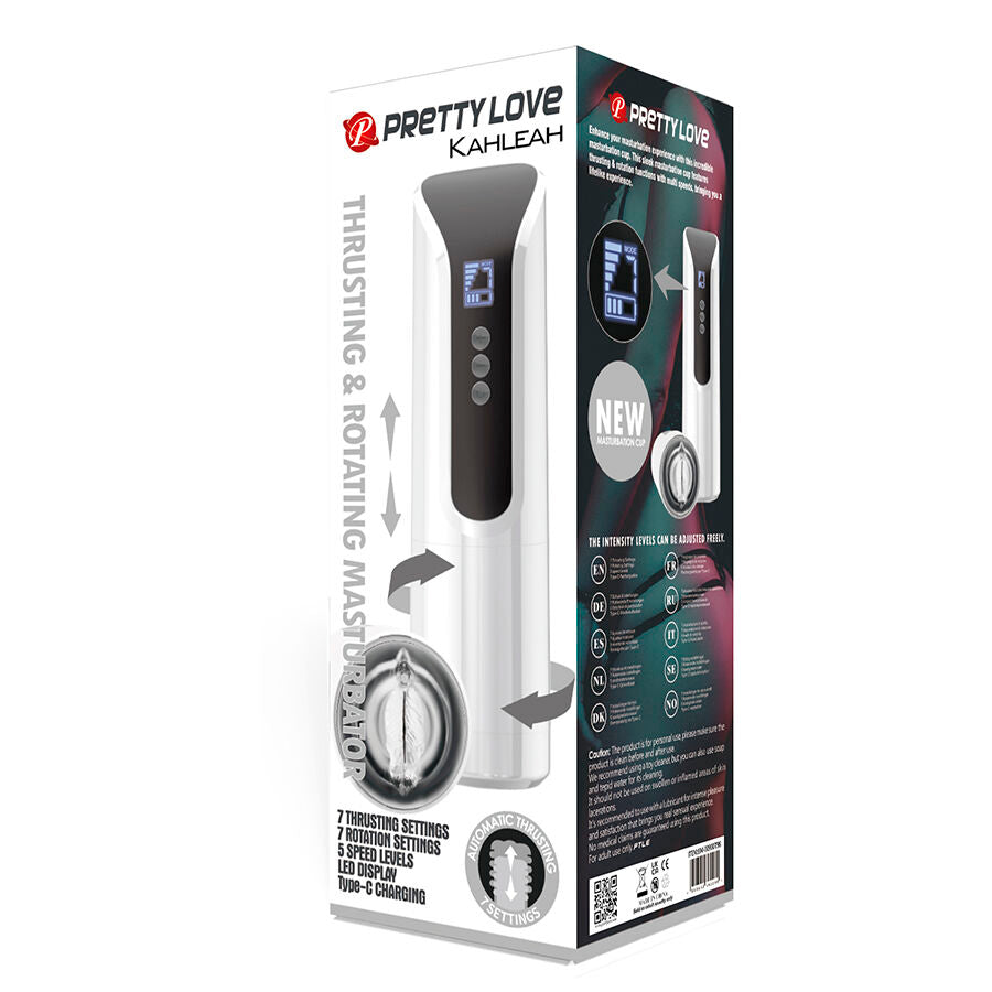 MASTURBATORE AUTOMATICO, SPINTA E ROTAZIONE, SCHERMO LED