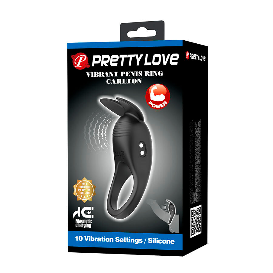 ANELLO VIBRANTE CON STIMOLATORE CLITORIDEO, MOTORE A 10 VELOCITÀ, RICARICA USB