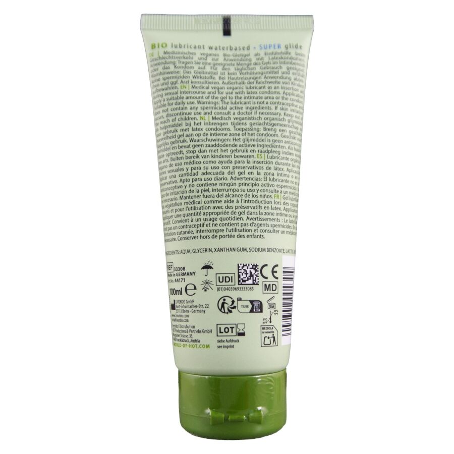 LUBRIFICANTE BIO A BASE D'ACQUA, FORMULA LENITIVA CON CARRAGENINA, CERTIFICATO VEGANO