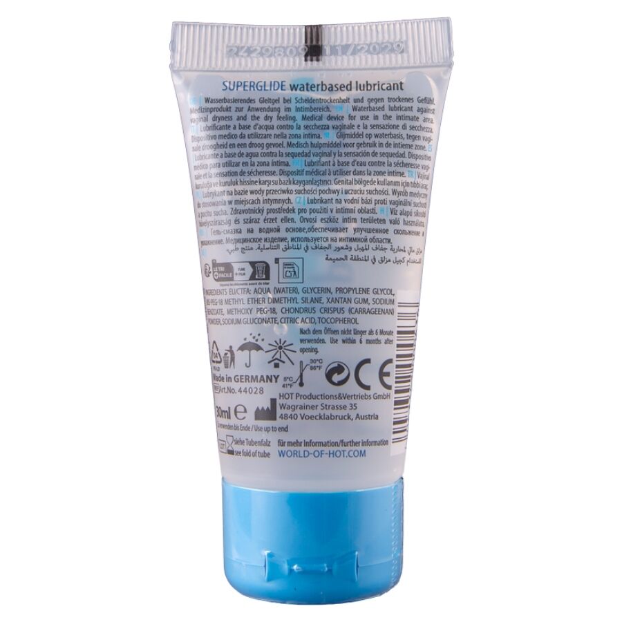 HOT - SUPERGLIDE LIQUID PLEASURE LUBRIFICANTE A BASE D'ACQUA 30 ML