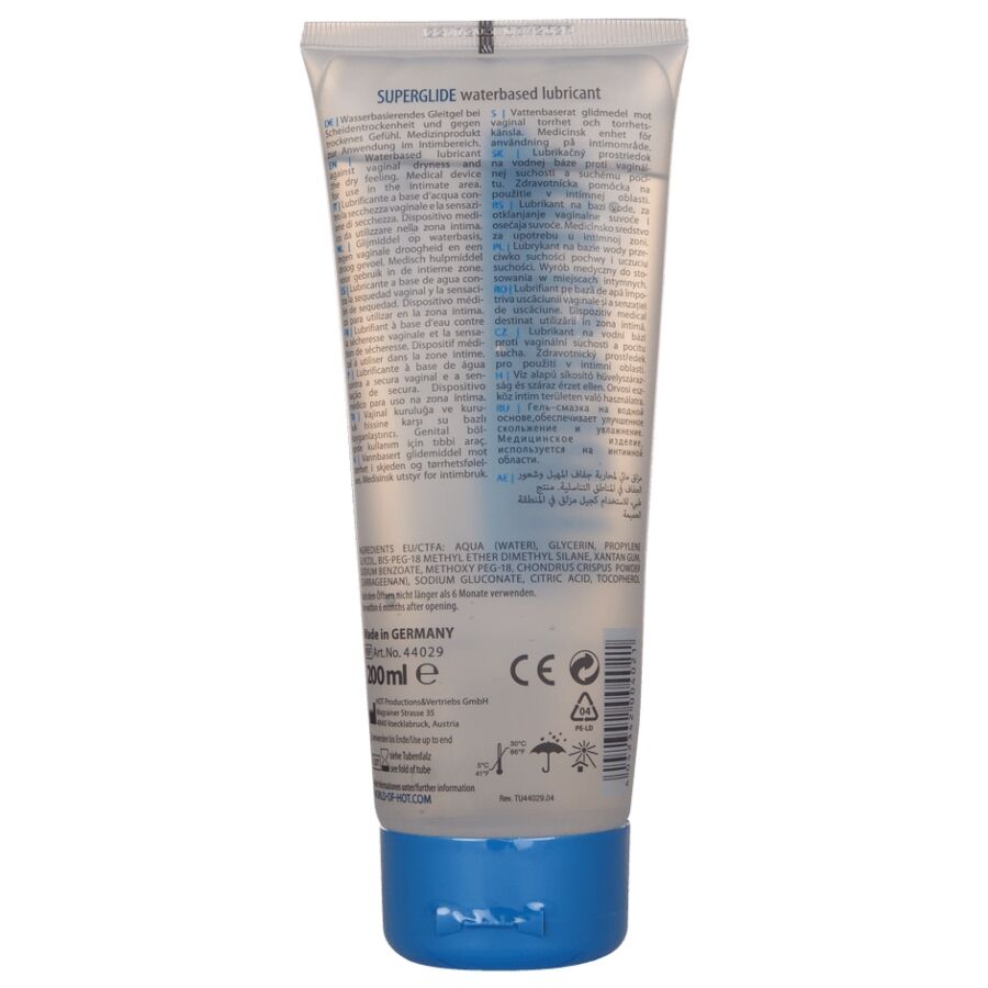 LUBRIFICANTE A BASE D'ACQUA, FORMULA A LUNGA DURATA, COMPATIBILE CON TUTTI I TOY
