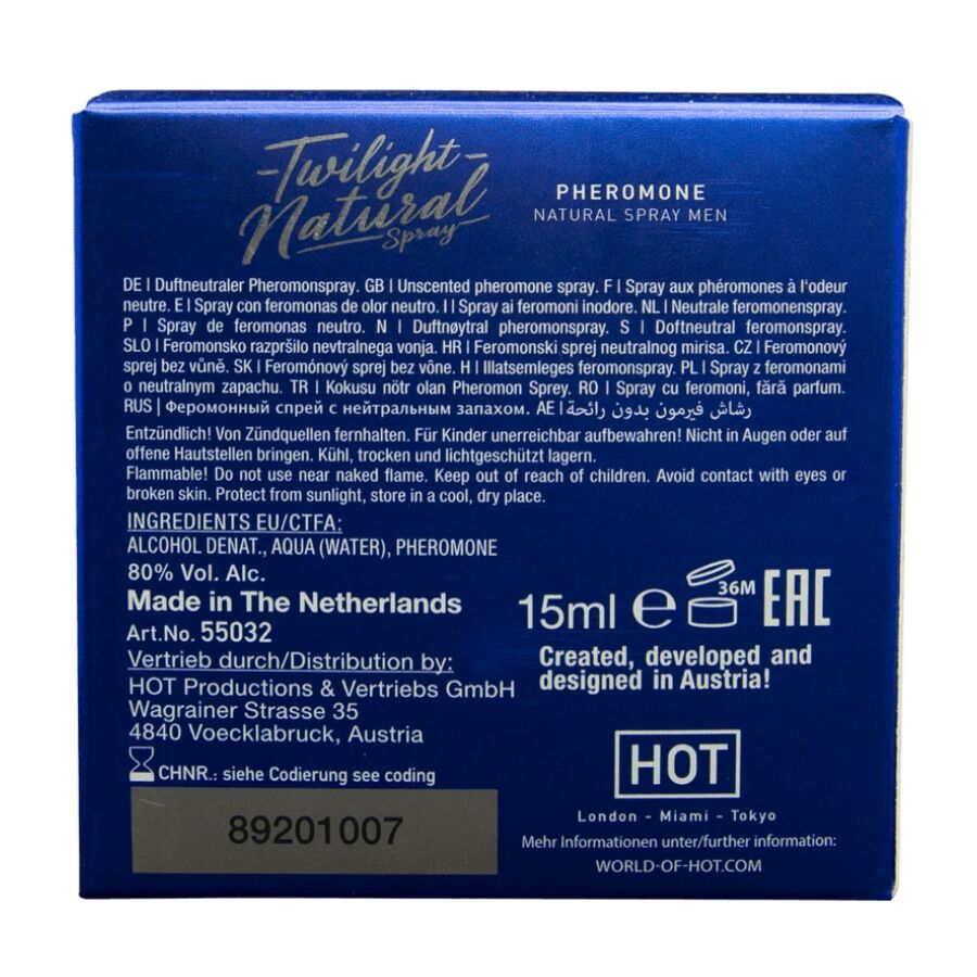 SPRAY AI FEROMONI NATURALI PER UOMINI, FORMULA INODORE DISCRETA, FORMATO VIAGGIO 15 ML