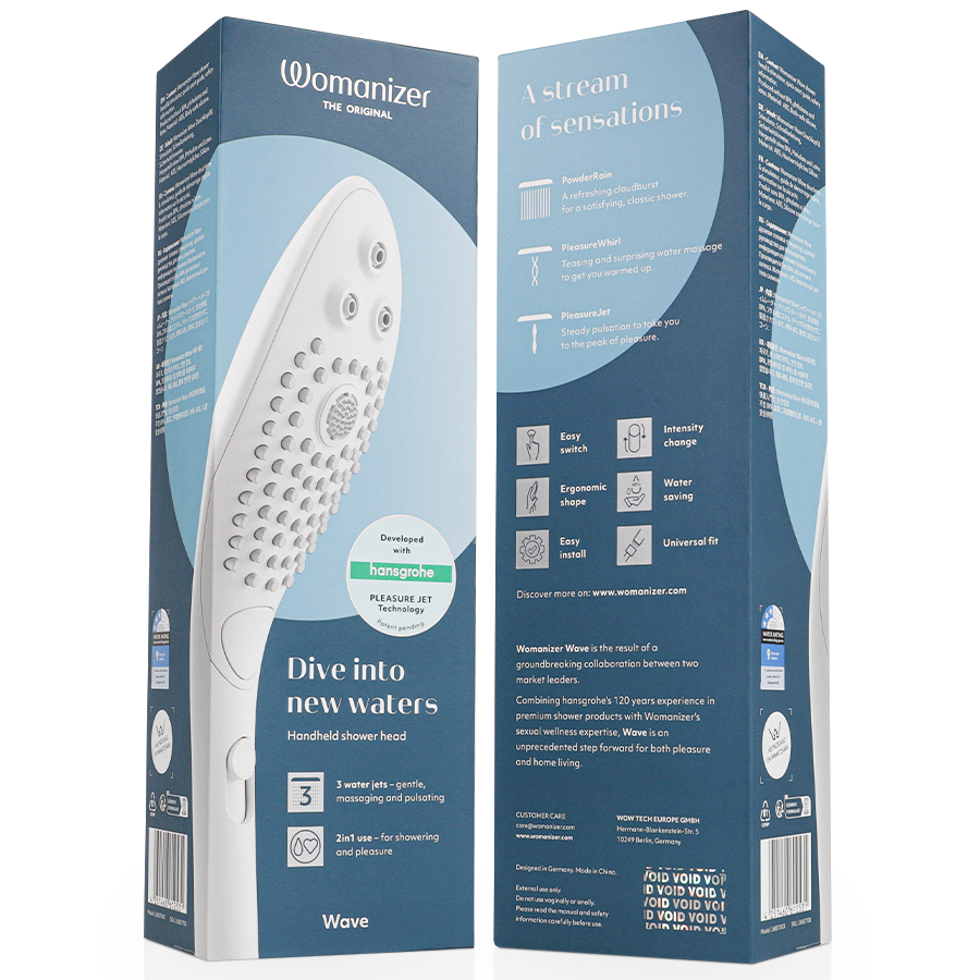 SOFFIONE DOCCIA 2 IN 1 CON STIMOLAZIONE CLITORIDEA, TECNOLOGIA ECOSMARTWATER, DESIGN ERGONOMICO