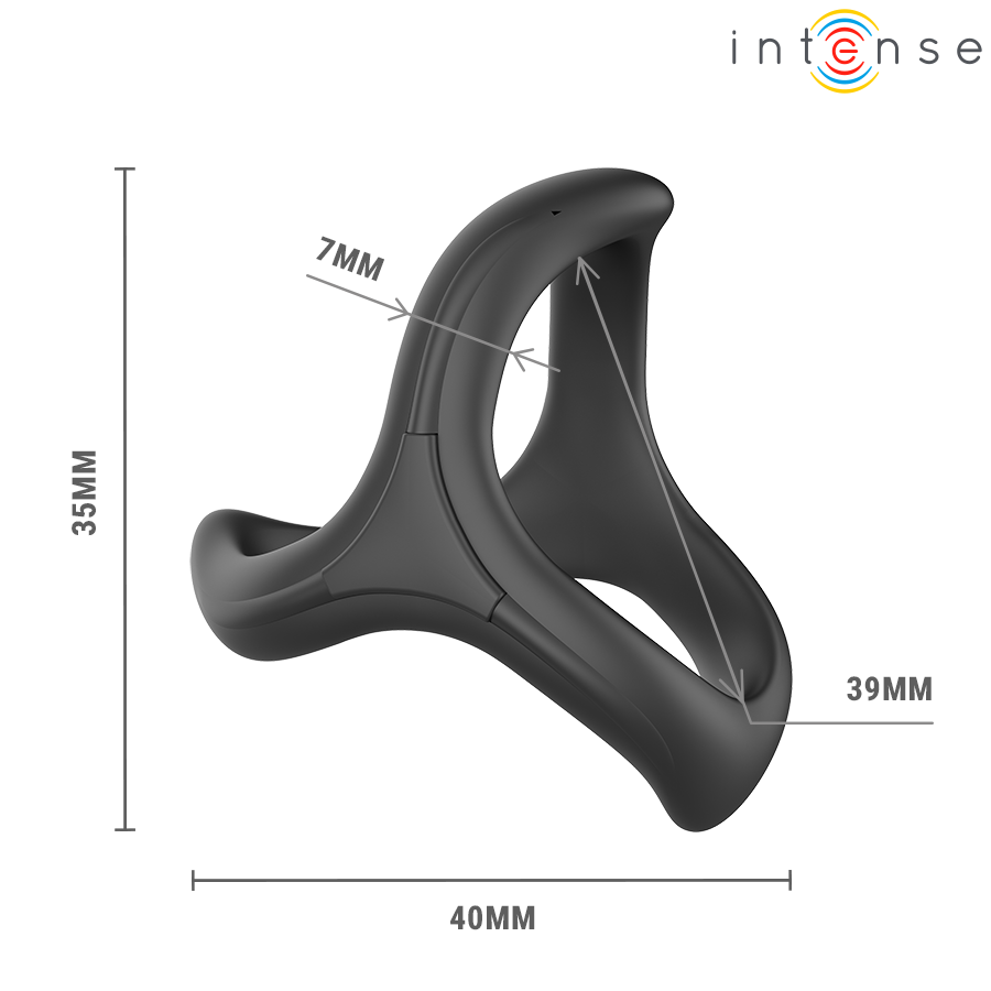 ANELLO PENE TRIPLO REGOLABILE, DESIGN ERGONOMICO CURVO, MATERIALE FLESSIBILE E DUREVOLE