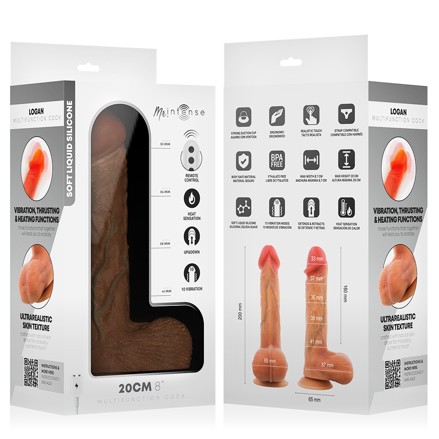 DILDO VIBRANTE IN SILICONE, EFFETTO CALORE E TELECOMANDO