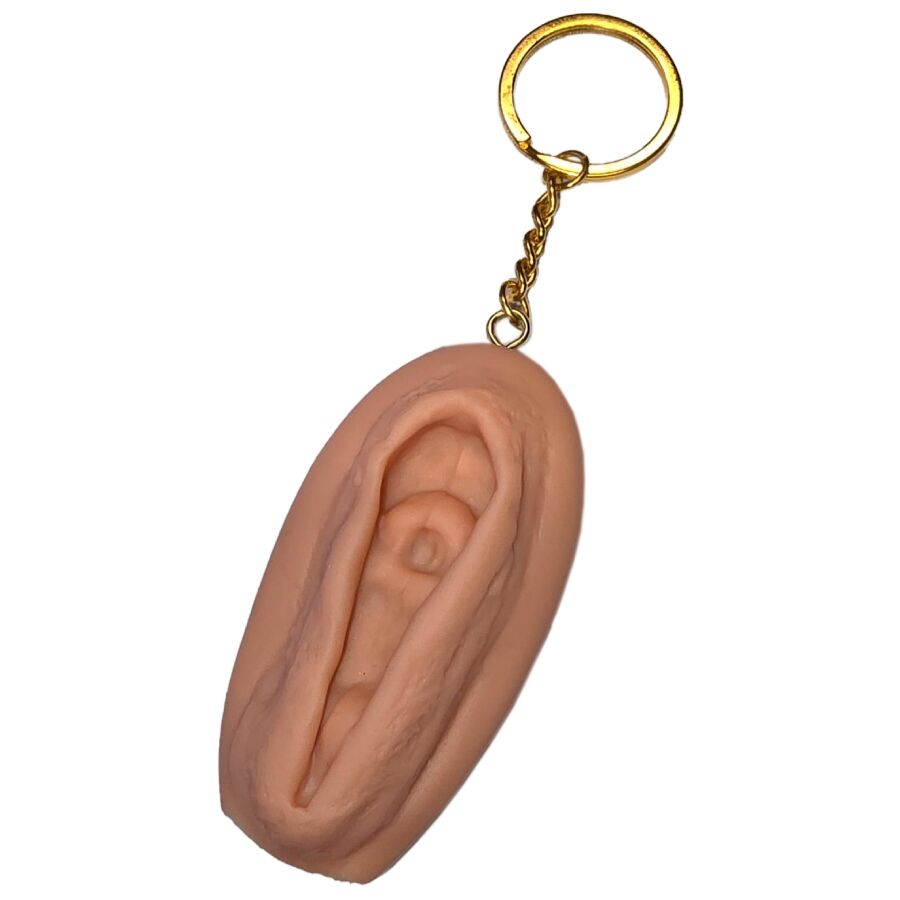 PORTACHIAVI VAGINA TONO CHIARO, DESIGN REALISTICO, ACCESSORIO UMORISTICO