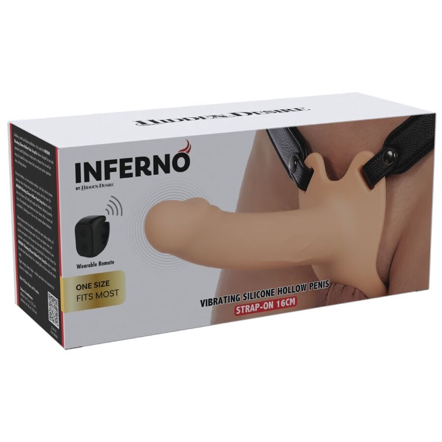 GUAINA VIBRANTE 16 CM CON STRAP-ON, 10 MODALITÀ, TELECOMANDO WIRELESS, SILICONE MEDICO