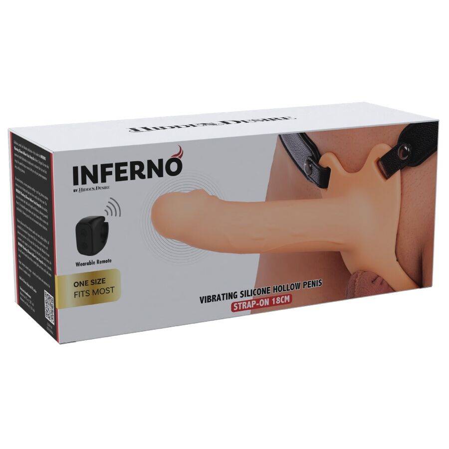 GUAINA VIBRANTE 18 CM CON STRAP-ON, 10 MODALITÀ, TELECOMANDO WIRELESS, SILICONE MEDICO