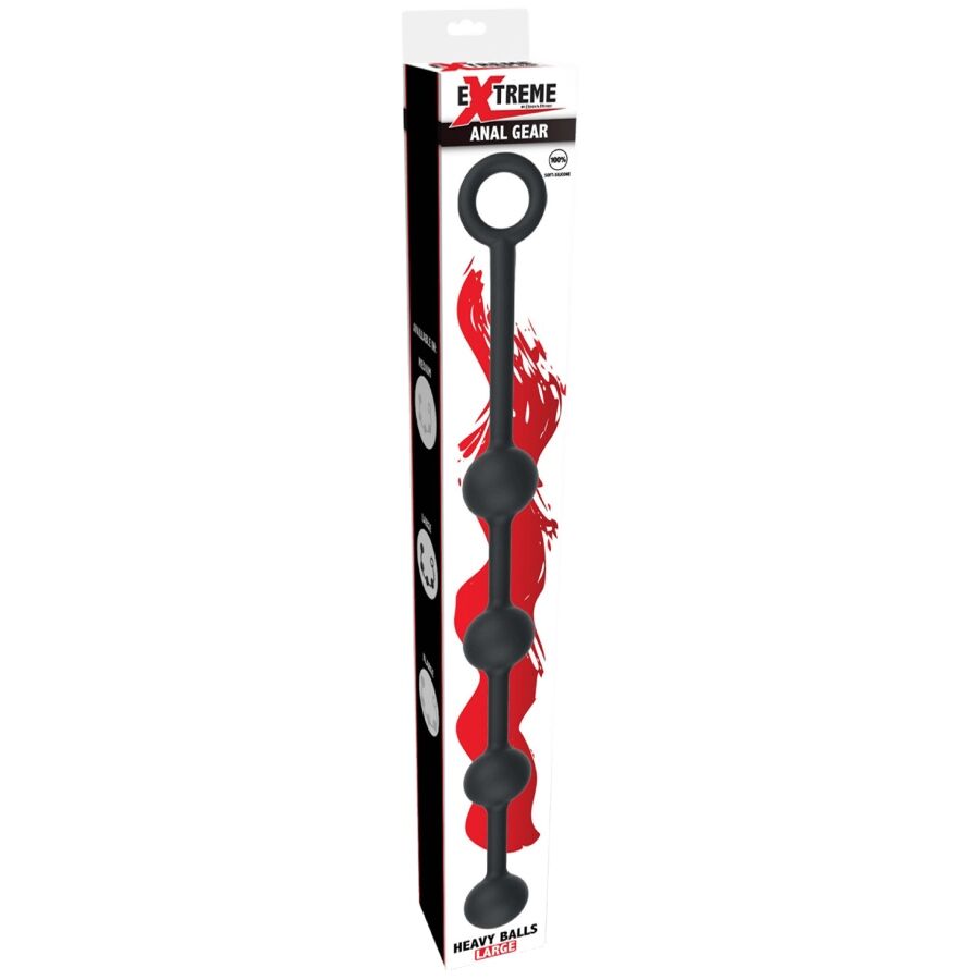 SFERE ANALI PESANTI LARGE, SILICONE MEDICO, ANELLO DI SICUREZZA