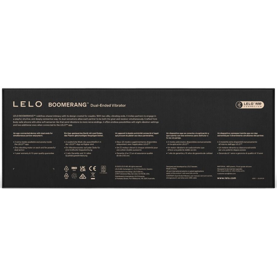 LELO - BOOMERANG VIBRATORE A DOPPIA ENDA CERISE