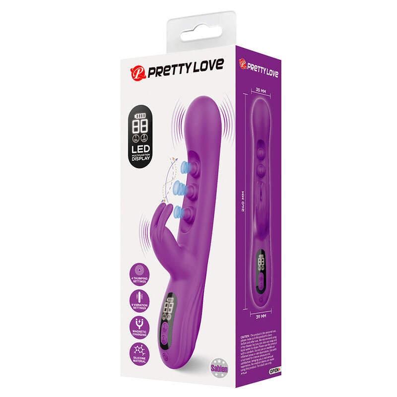 VIBRATORE RABBIT CON DOPPIA STIMOLAZIONE, DISPLAY LED E 9 FUNZIONI DI VIBRAZIONE