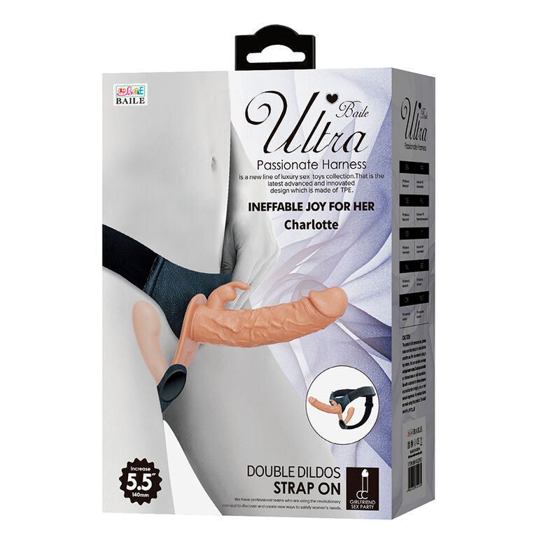 Strap-on con dildo cavo e imbracatura regolabile