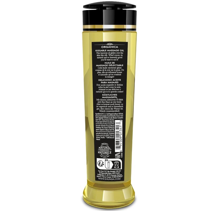 SHUNGA - OLIO DA MASSAGGIO BIOLOGICO AL LAMPONE 240 ML