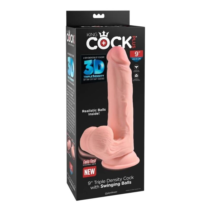 DILDO REALISTICO, TRIPLA DENSITÀ, TESTICOLI OSCILLANTI