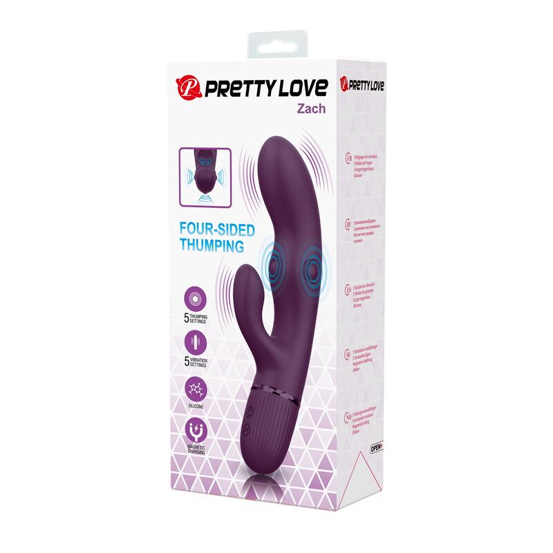 VIBRATORE RABBIT RICARICABILE, DOPPIA STIMOLAZIONE, 5+5 FUNZIONI