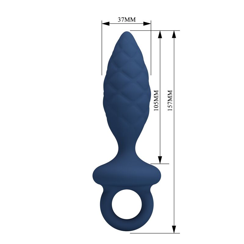 MR PLAY - PLUG ANALE TESTURIZZATO CON ANELLO BLU L
