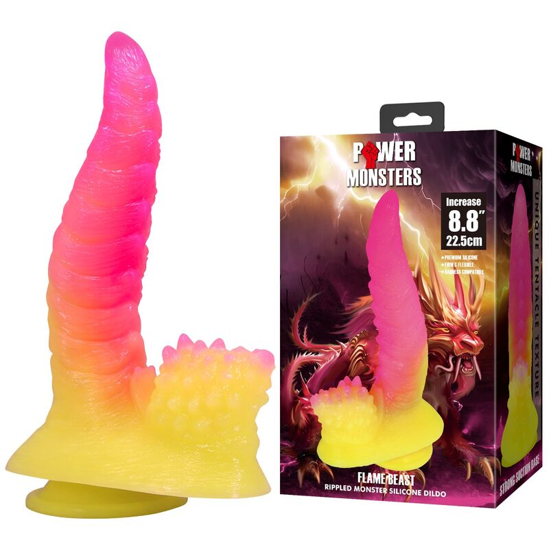 DILDO FANTASY MOSTRO ONDULATO, VENTOSA POTENTE, SILICONE PREMIUM