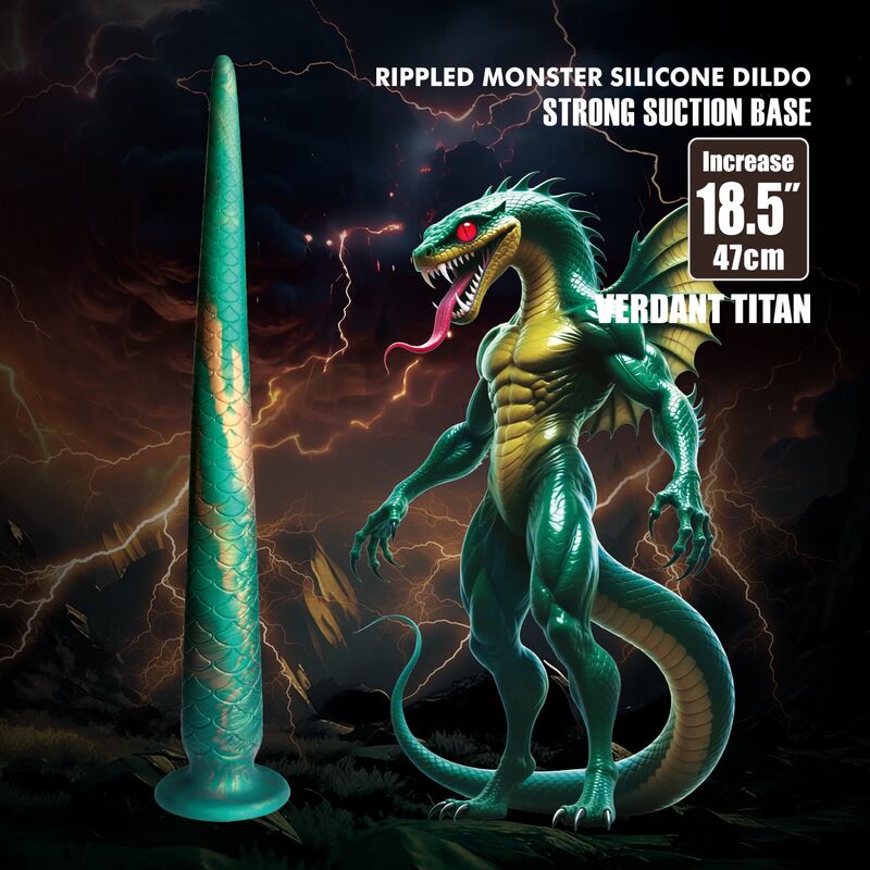 DILDO FANTASY, SILICONE BICOLORE, 47 CM