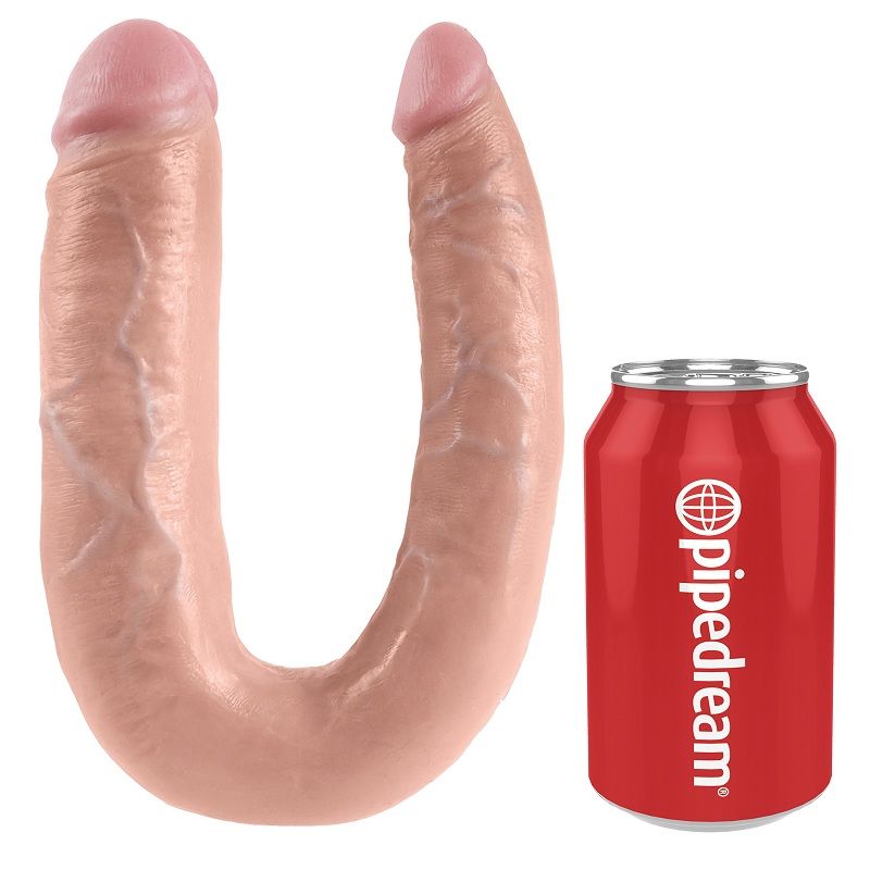 KING COCK - DILDO GRANDE DOUBLE TROUBLE FORMA AD U COLOR CARNE 17.8 CM