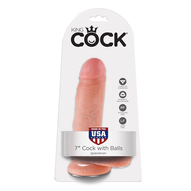 KING COCK - DILDO CON TESTICOLI 17.8 CM NUDE