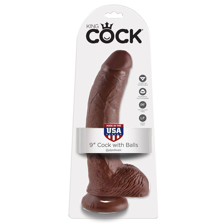 KING COCK - DILDO CON TESTICOLI 22.9 CM MULATTO