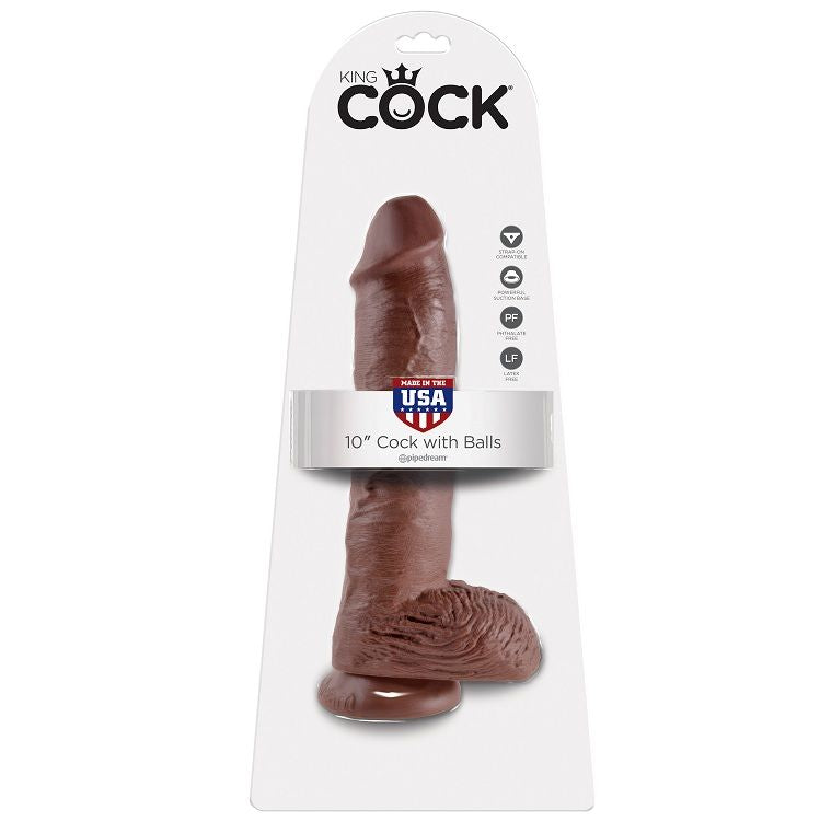 KING COCK - DILDO CON TESTICOLI 25.4 CM MULATTO