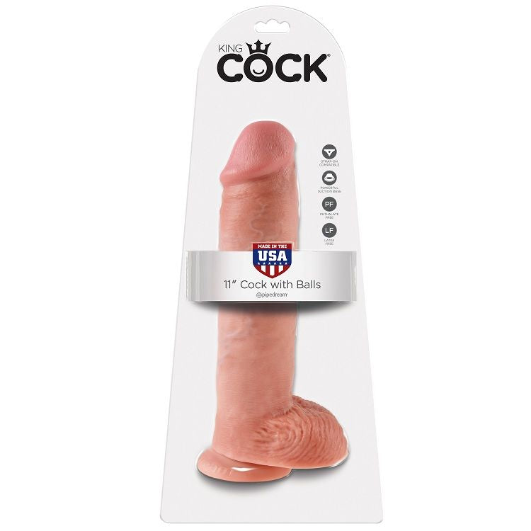 KING COCK - DILDO CON TESTICOLI 28 CM NUDE
