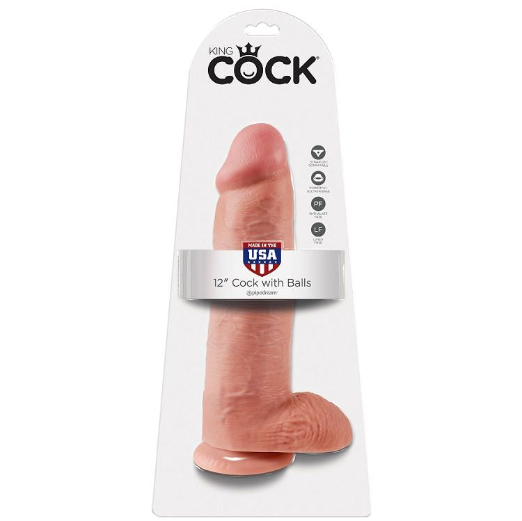 KING COCK - DILDO CON TESTICOLI 30.48 CM NUDE