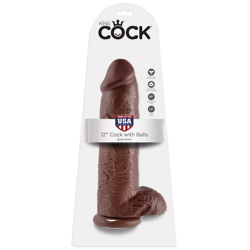 KING COCK - DILDO CON TESTICOLI 30.4 CM MULATTO