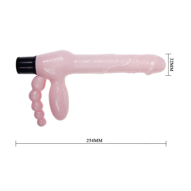 BAILE - STRAPON DILDO SENZA CINGHIE IN TPR CON VIBRAZIONE E STIMOLAZIONE ANALE 25,4 CM