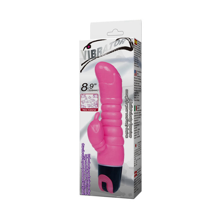 VIBRATORE ROSA DOPPIO STIMOLATORE, MULTIVELOCITÀ, TPR MORBIDO
