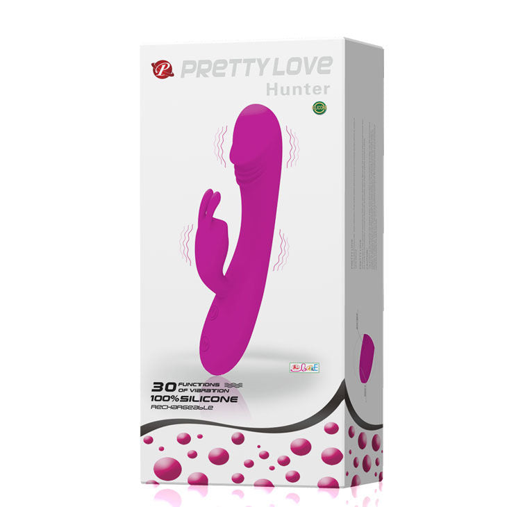 PRETTY LOVE - HUNTER VIBRATORE CON RABBIT 30 MODALITÀ DI VIBRAZIONE