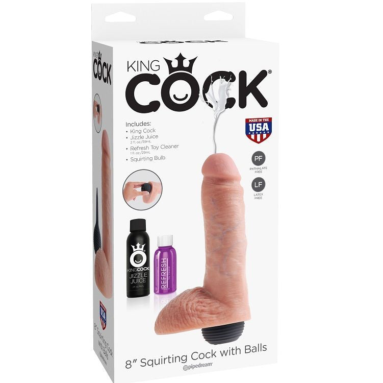 KING COCK - PENE REALISTICO EIACULATORE 20,32 CM COLOR CARNE