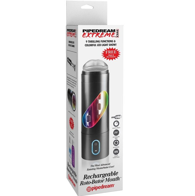 EXTREME TOYZ - ROTO BATOR MASTURBATORE MASCHILE CON BOCCA RICARICABILE