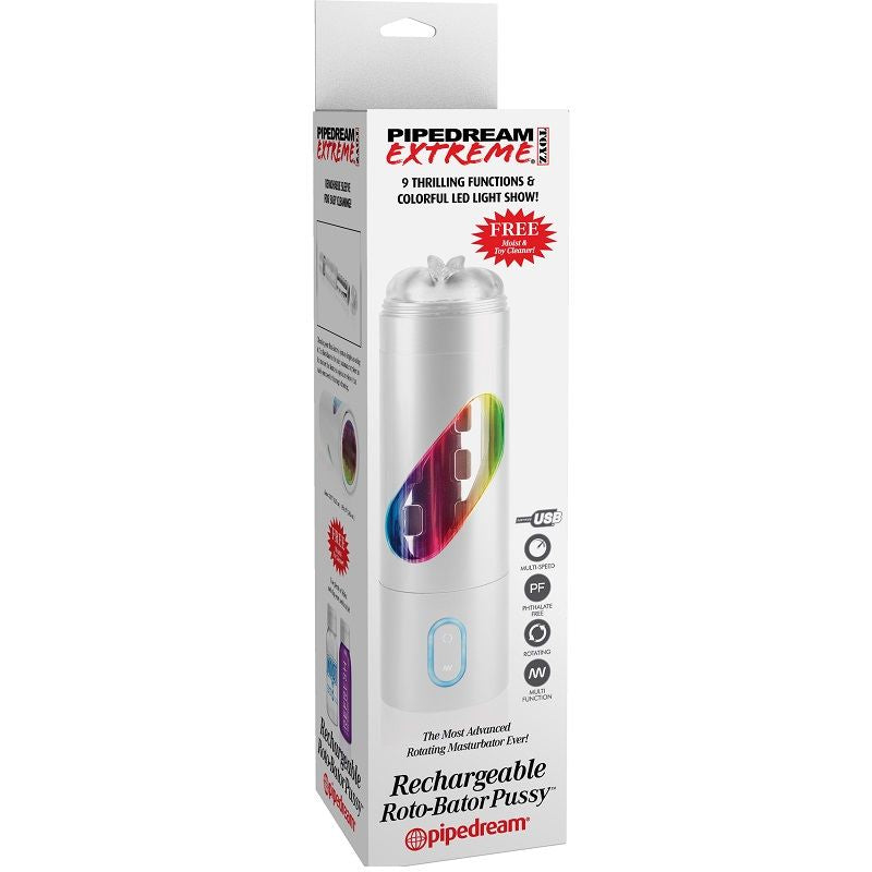 EXTREME TOYZ - ROTO BATOR MASTURBATORE MASCHILE RICARICABILE CON VAGINA