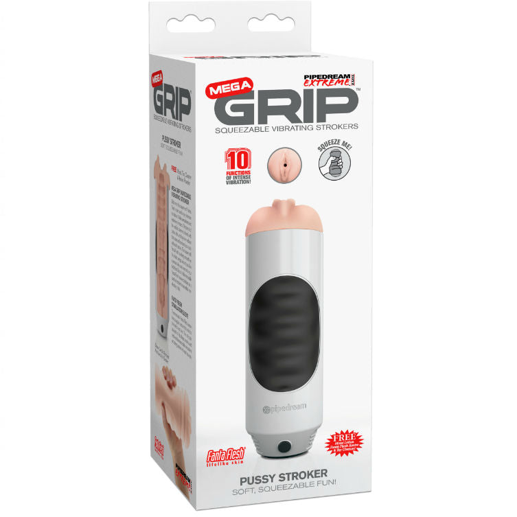EXTREME TOYZ - MEGA GRIP MASTURBATORE VIBRANTE CON VAGINA