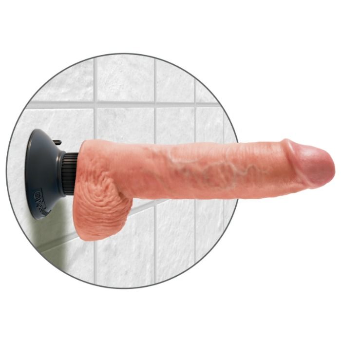 KING COCK - DILDO VIBRANTE CON TESTICOLI 25.5 CM NUDE