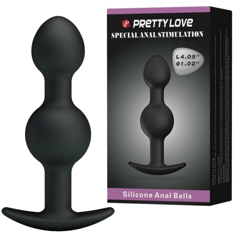 PRETTY LOVE - PALLINE ANALI IN SILICONE PER LA STIMOLAZIONE 10,3 CM NERE