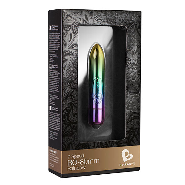 ROCKS-OFF - RO-80 MM RAINBOW BULLET VIBRANTE 7 MODALITA'
