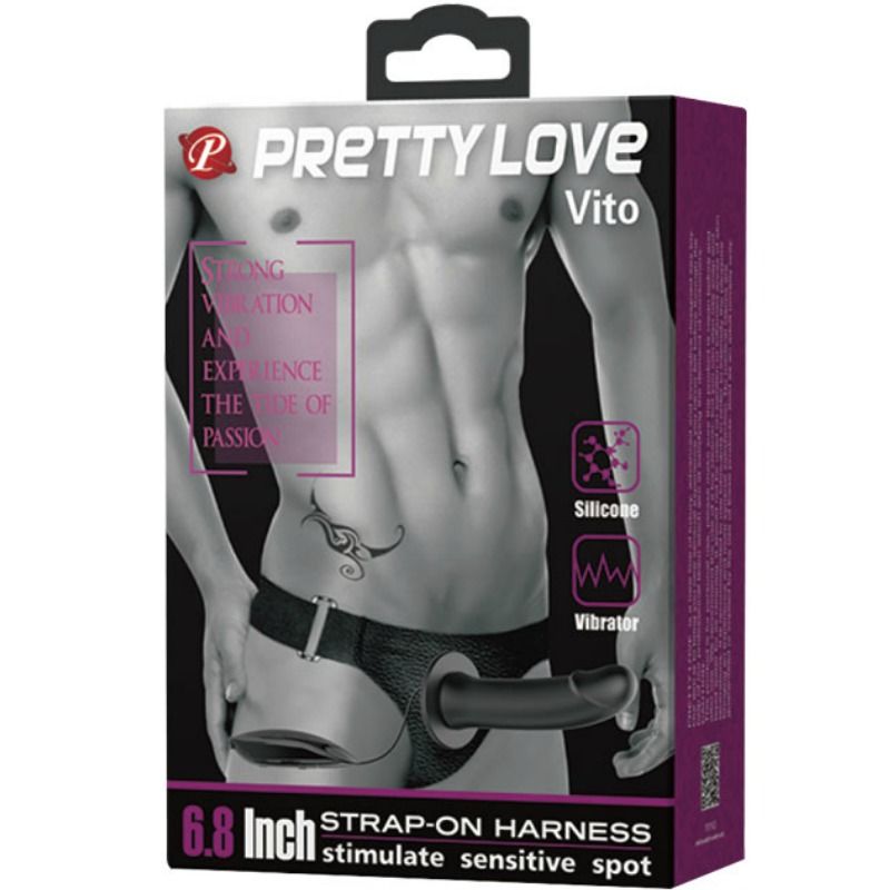 PRETTY LOVE - VITO STRAP ON CON DILDO CAVO VIBRANTE 17.3 CM