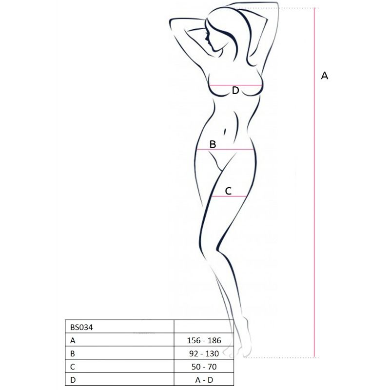 BODYSTOCKING DONNA RETE CROTCHLESS, RICAMI SENSUALI, TAGLIA UNICA