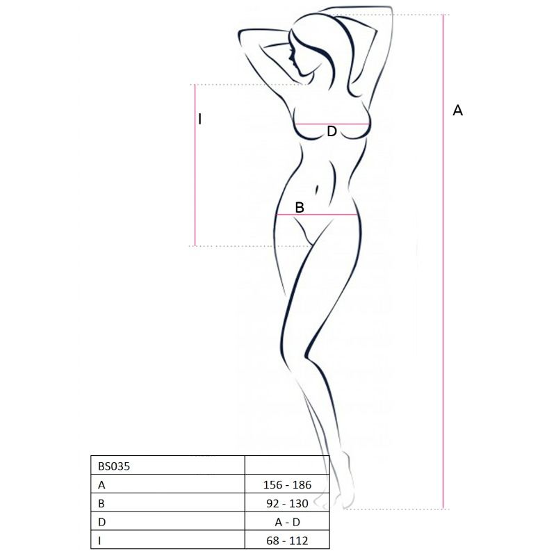 PASSION - BODYSTOCKING DONNA BS035 BIANCO TAGLIA UNICA