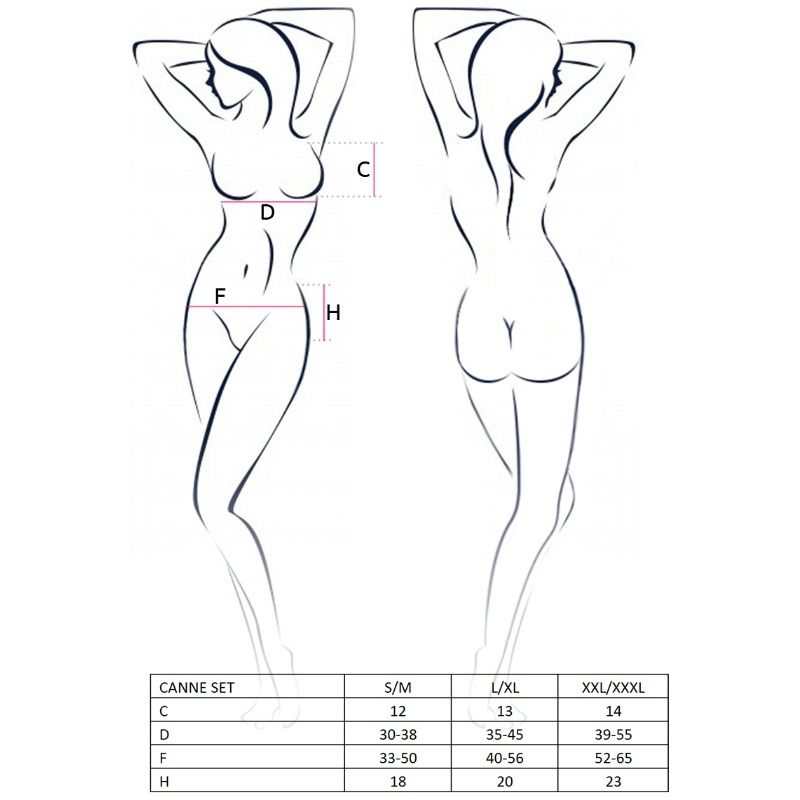 PASSION - CANNE SET DONNA NERO TAGLIA S/M