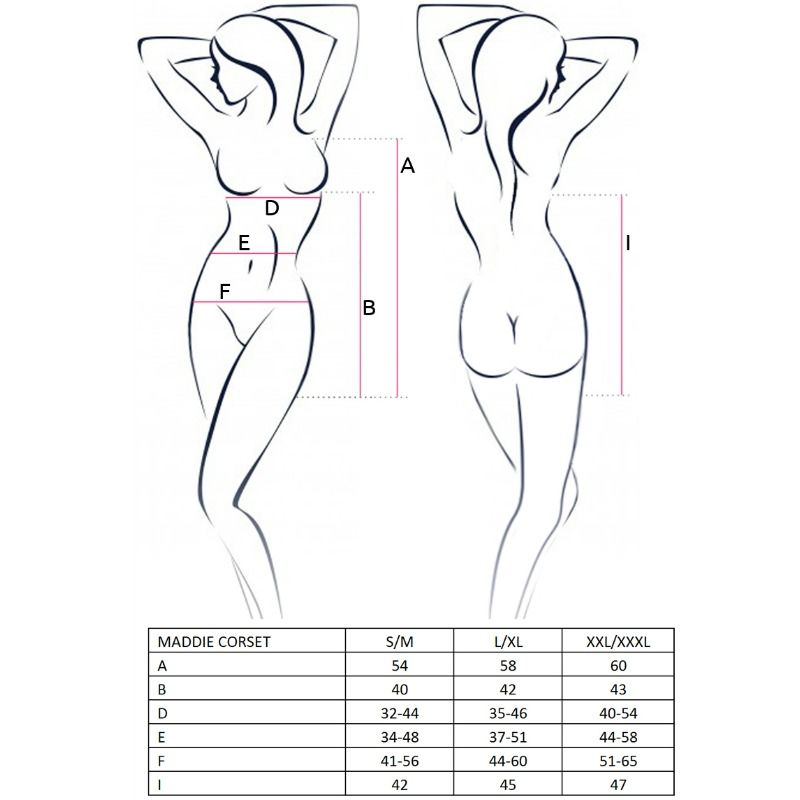 PASSION - MADDIE CORSETTO NERO L/XL
