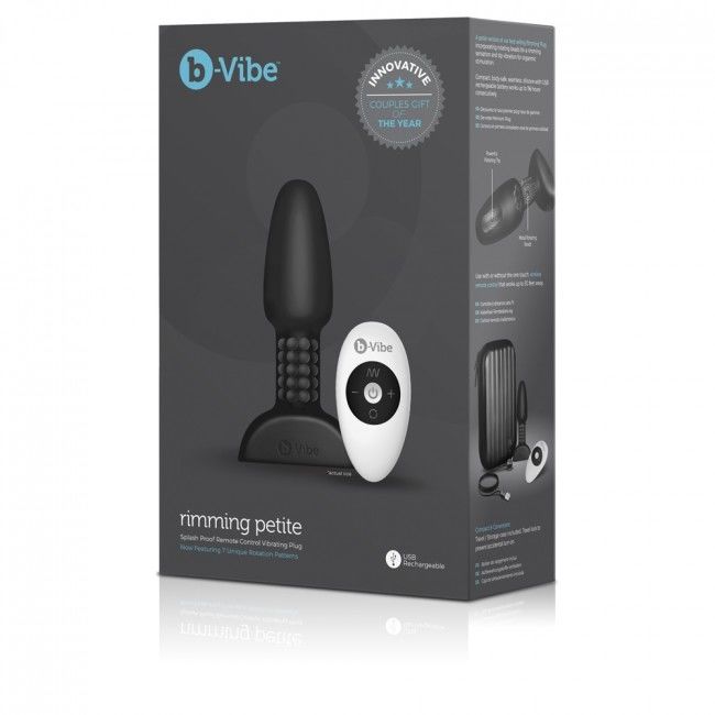 B-VIBE - PLUG ANALE RIMMING CON TELECOMANDO, NERO PICCOLO