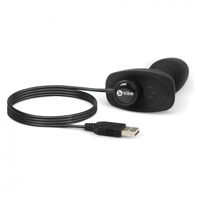 B-VIBE - PLUG ANALE RIMMING CON TELECOMANDO, NERO PICCOLO
